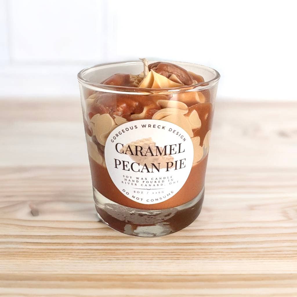 Bougie à tarte aux noix de pécan au caramel