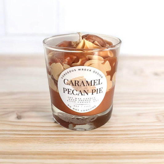 Bougie à tarte aux noix de pécan au caramel