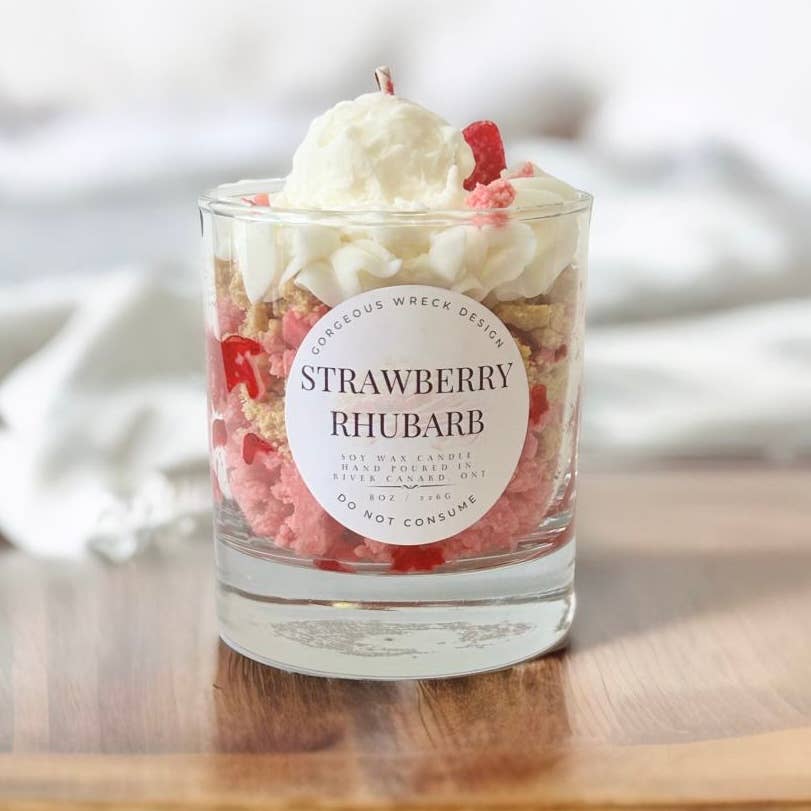Bougie Dessert Fraise Rhubarbe
